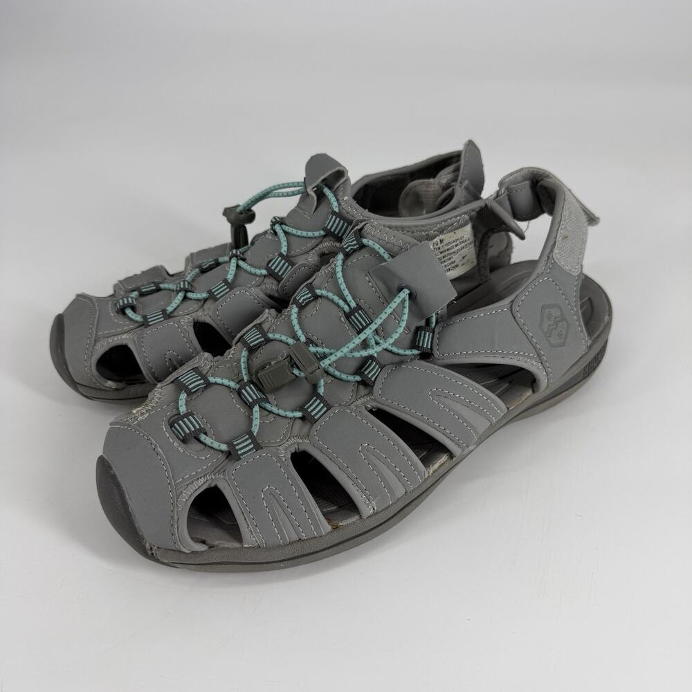WOMEN'S KHOMBU ASHLEY SIZE US 10 M GRAY TEAL BLUE WATER SPORT HIKING SANDAL